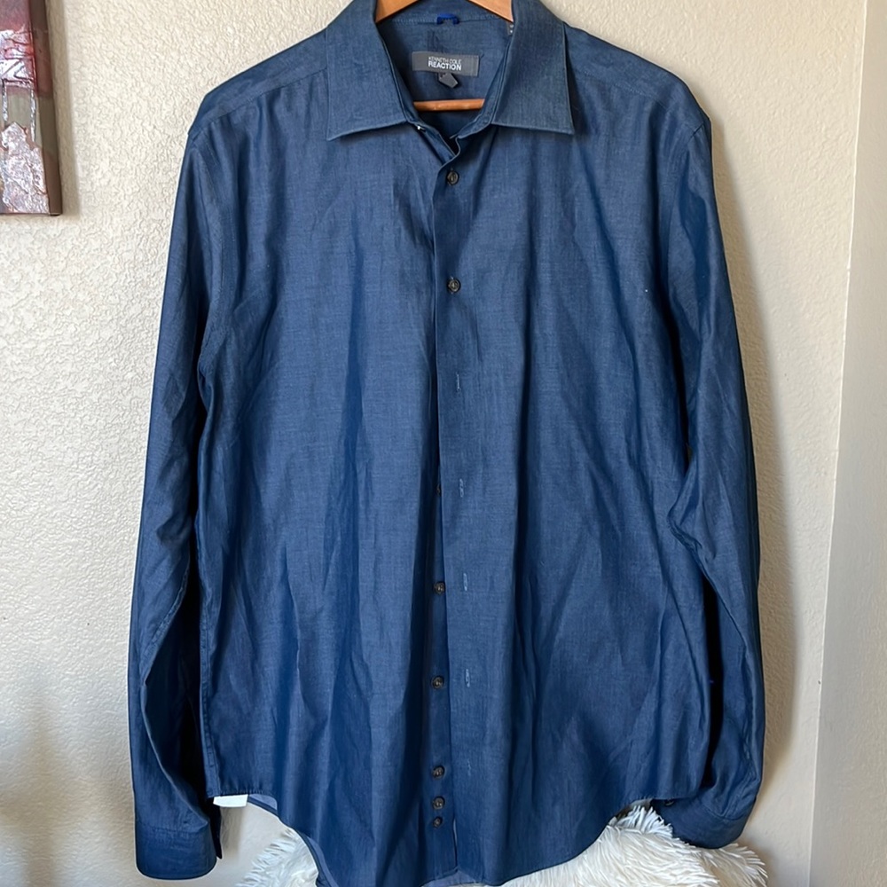 Kenneth Cole Reaction long sleeve button up shirt Sz Xl 100% cotton